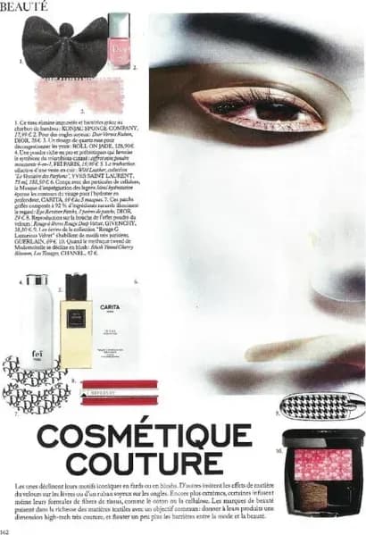 Double page « Cosmétique couture » de Vogue France, mars 2022